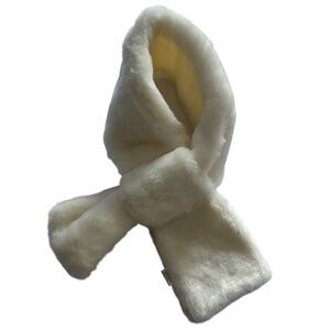 Plush White Girl’s Faux Fur Scarf